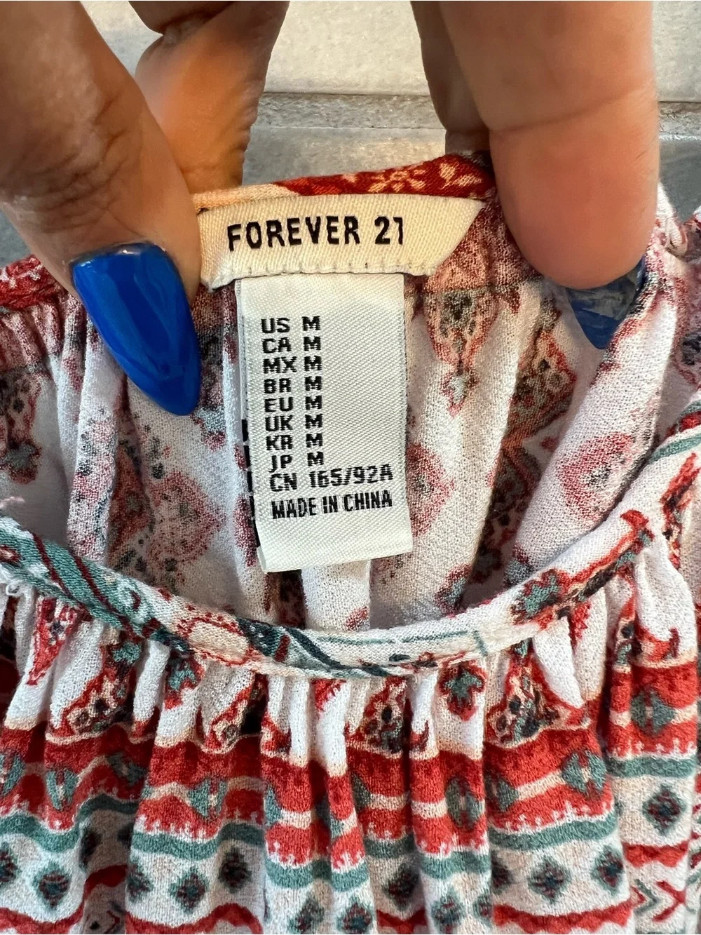Forever 21 Red and White Boho Crochet-Hem Cold Shoulder Camisole - Picture 3 of 3